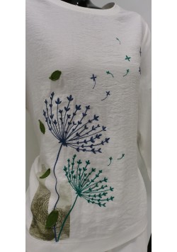 ΛΕΥΚΗ ΒΑΜΒΑΚΕΡΗ ΜΠΛΟΥΖΑ ΜΕ 3/4 ΜΑΝΙΚΙ