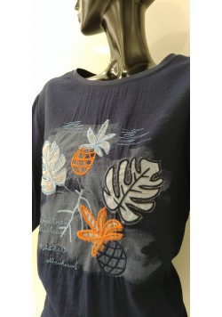 ΣΚΟΥΡΑ ΜΠΛΕ ΒΑΜΒΑΚΕΡΗ ΜΠΛΟΥΖΑ ΜΕ 3/4 ΜΑΝΙΚΙ