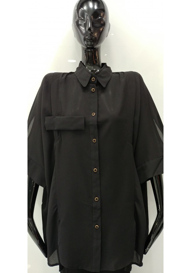 ΜΑΥΡΗ ΠΟΥΚΑΜΙΣΑ ΜΕ 3/4 ΜΑΝΙΚΙ