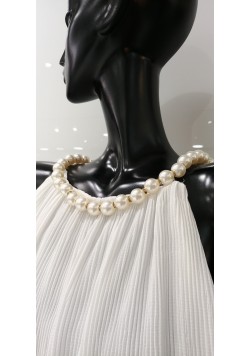 ΛΕΥΚΗ ΑΜΑΝΙΚΗ ΜΠΛΟΥΖΑ ΜΕ ΠΕΡΛΕΣ