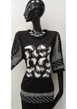 ΑΣΠΡΟΜΑΥΡΗ ΜΠΛΟΥΖΑ ΜΕ 3/4 MANIKI