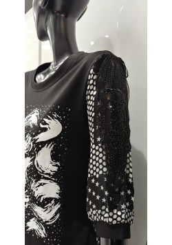 ΑΣΠΡΟΜΑΥΡΗ ΜΠΛΟΥΖΑ ΜΕ 3/4 MANIKI