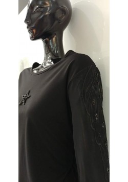 ΜΑΥΡΗ ΜΠΛΟΥΖΑ ΜΕ 3/4 MANIKI