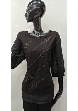 ΜΑΥΡΗ ΜΠΛΟΥΖΑ ΜΕ 3/4 MANIKI