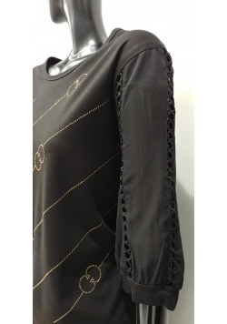 ΜΑΥΡΗ ΜΠΛΟΥΖΑ ΜΕ 3/4 MANIKI